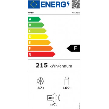 Nobu NB143W Ψυγείο Δίπορτο 206lt Υ143xΠ54.5xΒ55.5εκ. Λευκό Nobu NB143W Ψυγείο Δίπορτο 206lt Υ143xΠ54.5xΒ55.5εκ. Λευκό